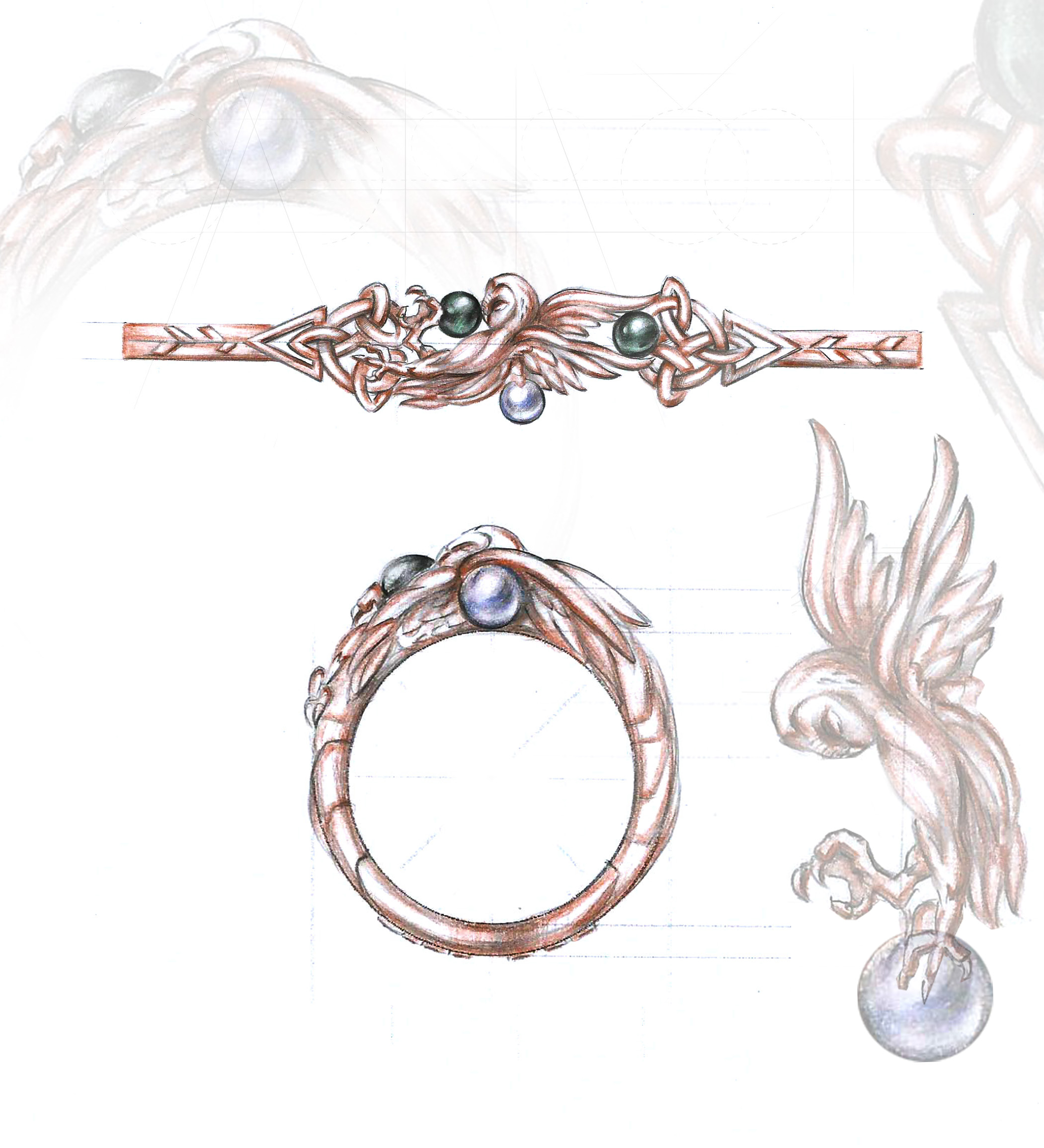 rose gold ring with owl